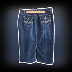 Christopher & Banks Denim Midi Skirt Midi Jean Skirt Knee Length skirt size 14